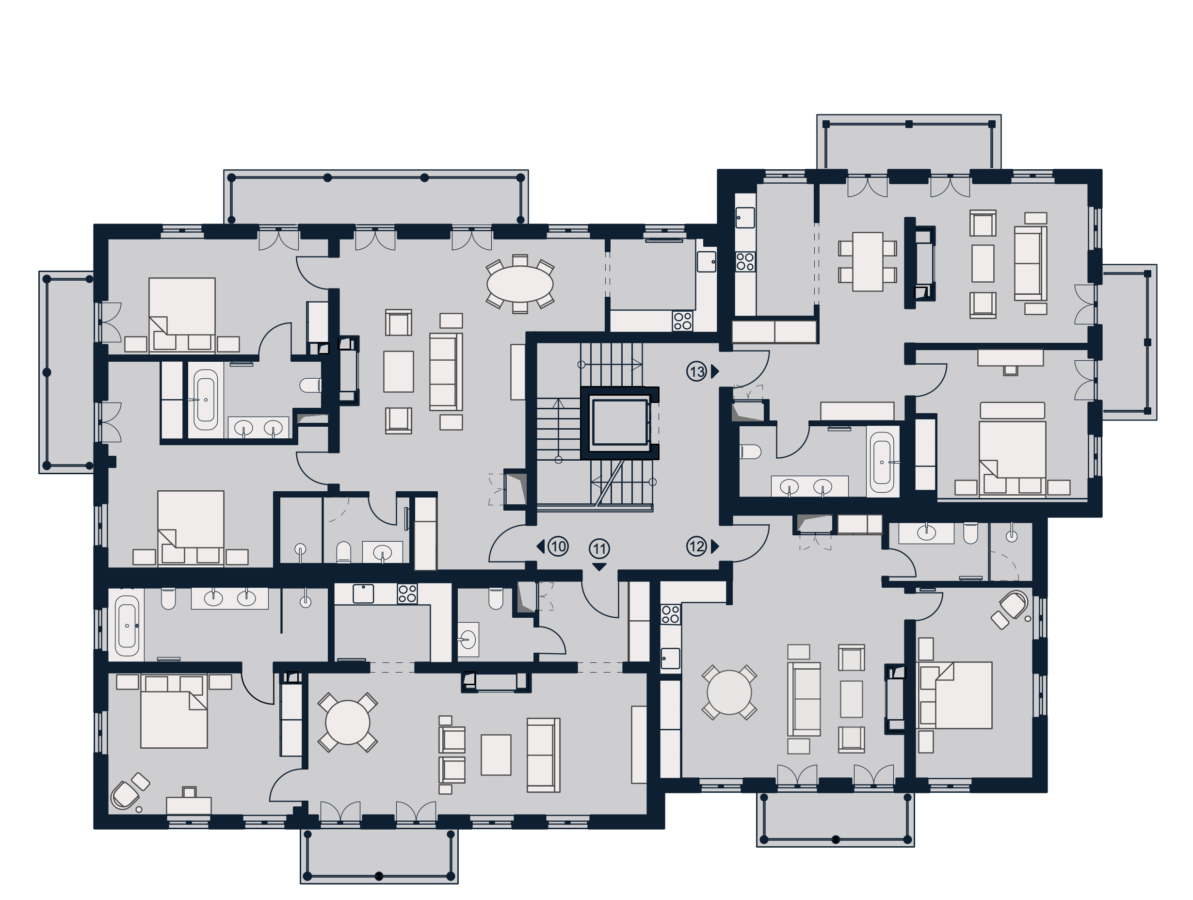 Villa Klingler - Geschossgrundriss 2. Obergeschoss